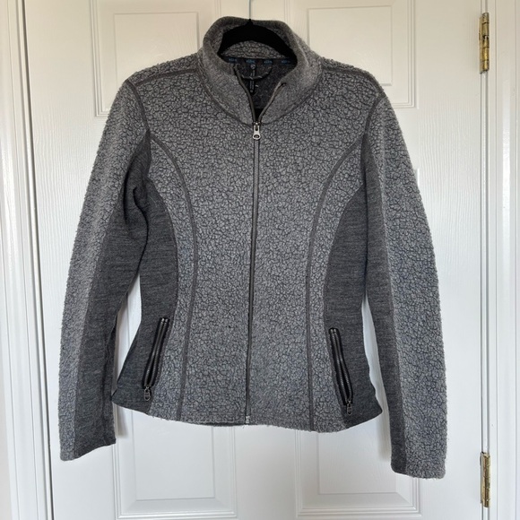 Kuhl Women's Kozet Gray Wool Blend Sherpa Long Sleeve Jacket Size Medium - Picture 1 of 7